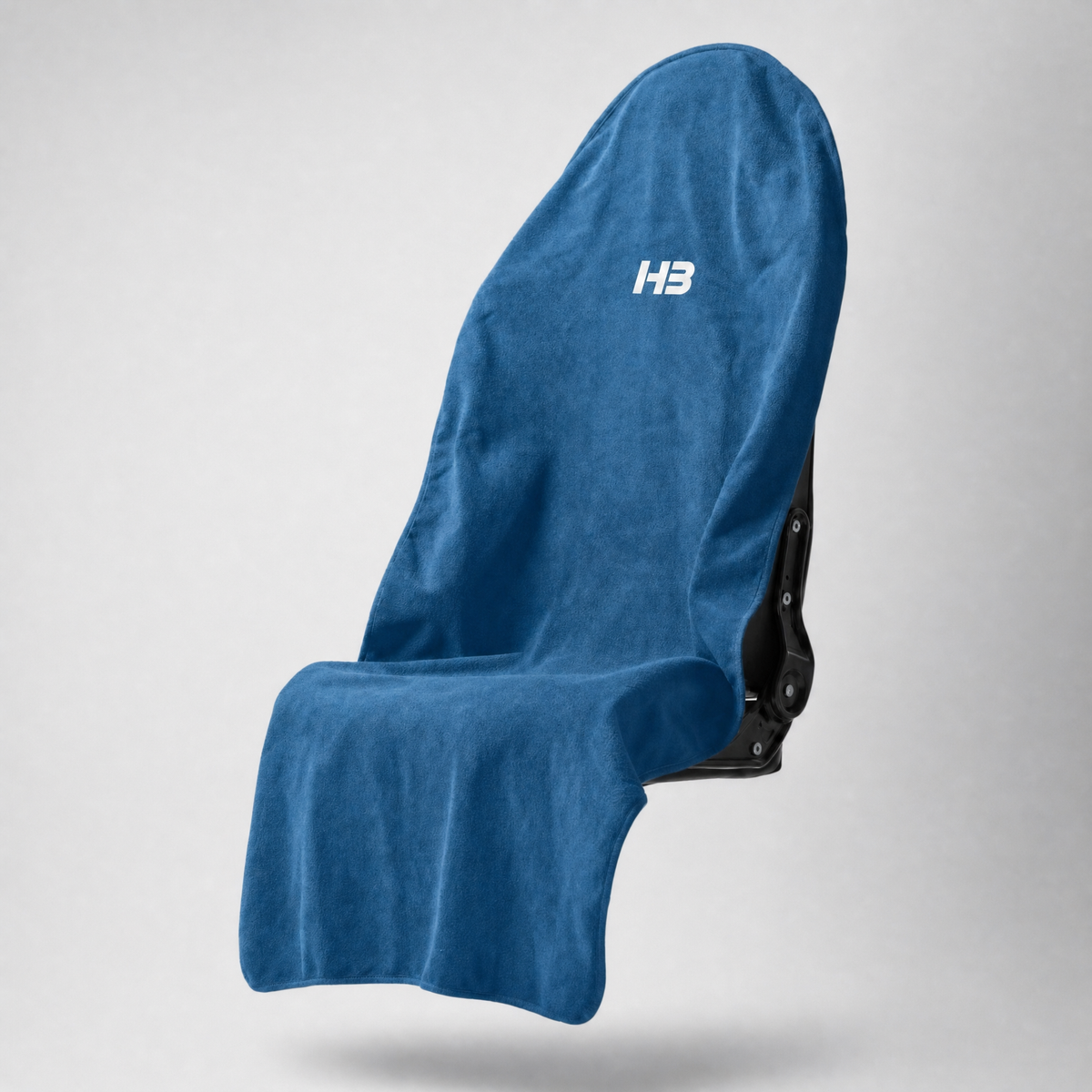 HydroBarrier waterproof seat cover in Blue, draped over a car seat